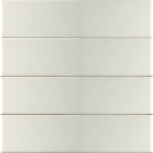 Estudio Cerámico Metropolis 'Warm White', wandtegel wit glans 10x40cm