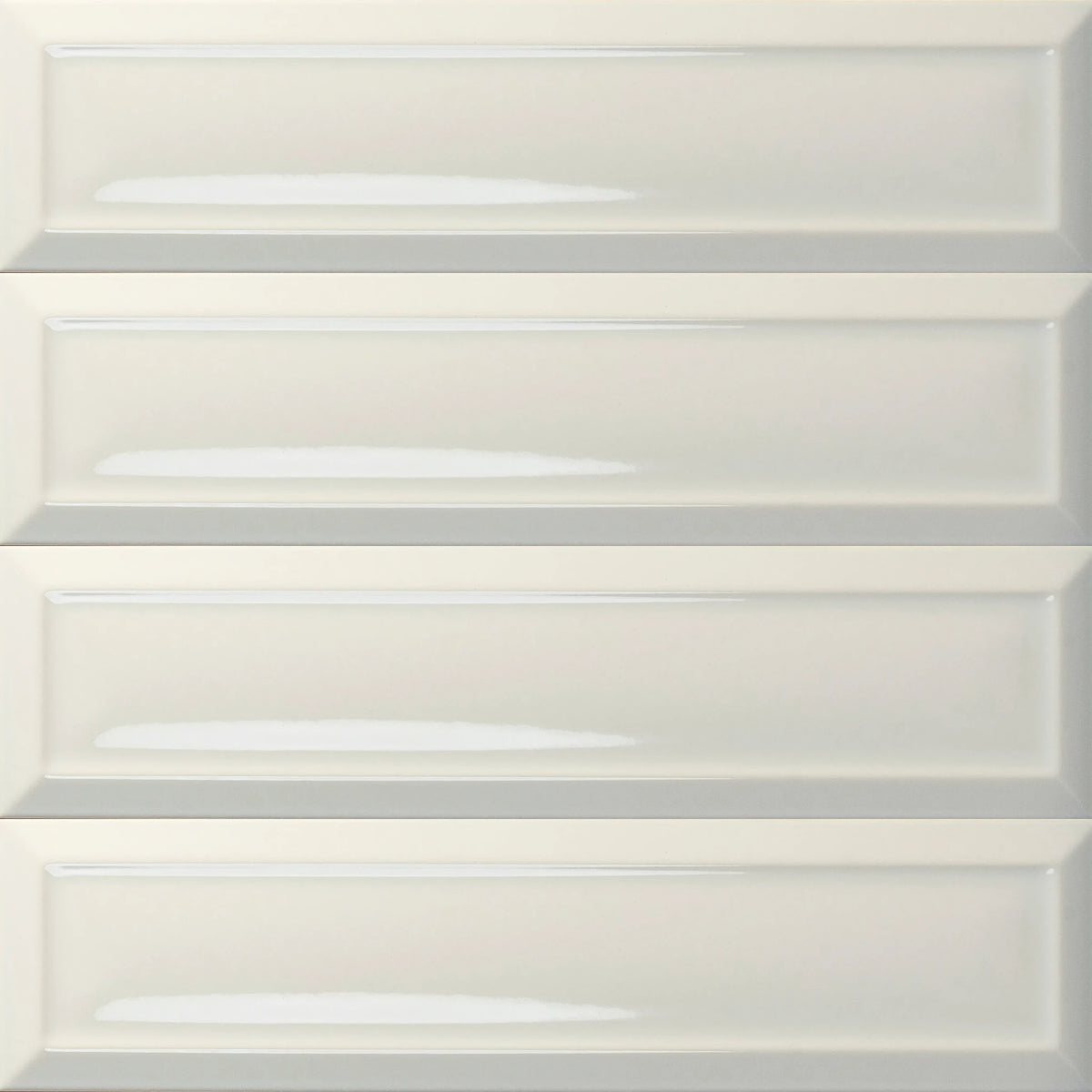 Estudio Cerámico Metropolis 'Frame Warm White', wandtegel wit glans 10x40cm