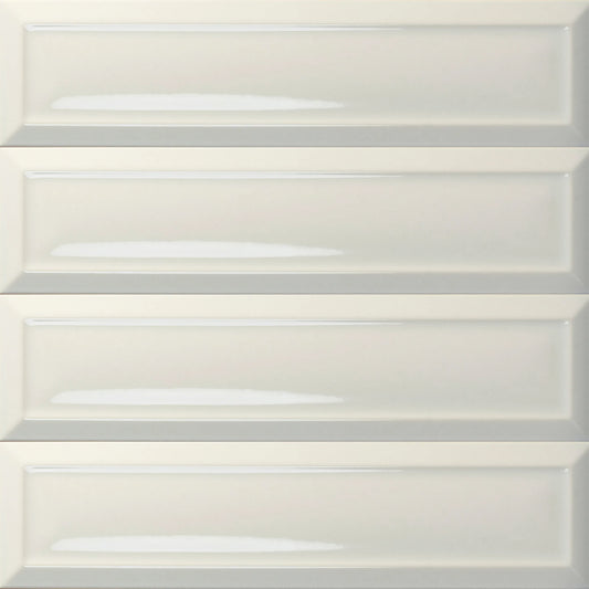Estudio Cerámico Metropolis 'Frame Warm White', wandtegel wit glans 10x40cm