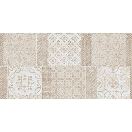 Argenta Cerámica Mistery 'Decor Warm', wandtegel beige-wit mat 30x60cm