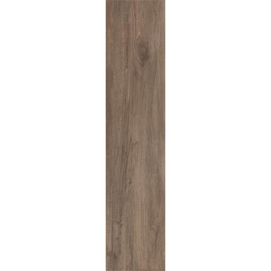 Tuscania North Wind 'Melange', vloertegel donkerbruin houtlook gerectificeerd 30x122cm