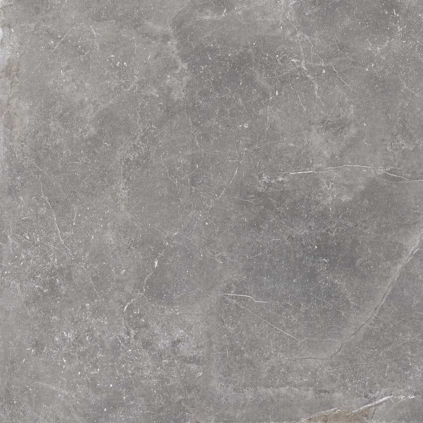 Vloertegel Pietra Antica donkergrijs satijnglans 120x120cm gerectificeerd