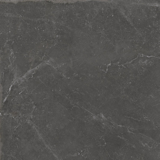 Azulejos Benadresa Pietra Antica 'Nero', vloertegel antraciet satijnglans gerectificeerd 80x80cm