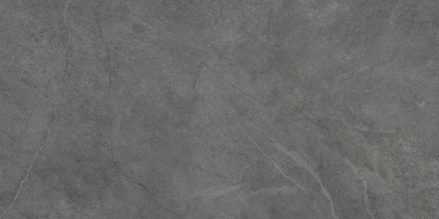 Stargres Pizarra 'Dark Grey', vloertegel donkergrijs gerectificeerd 60x120cm