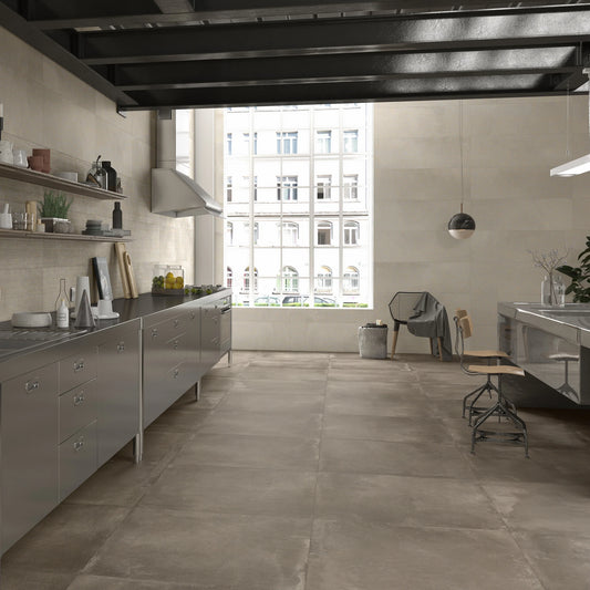 Argenta Cerámica Powder 'Ambre', vloer- en wandtegel bruin mat 90x90cm