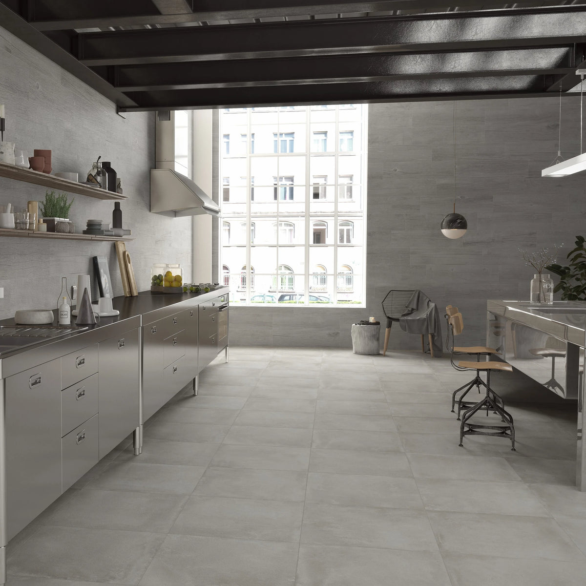 Argenta Cerámica Powder 'Concrete', vloer- en wandtegel grijs mat 30x60cm