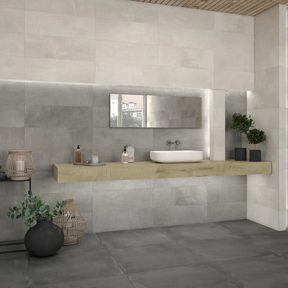 Argenta Cerámica Powder 'Plumb', vloer- en wandtegel grijs mat 75x75cm