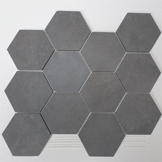 Ceramica Valsecchia Recover 'Dark', wandtegel hexagon antraciet mat 30x30cm