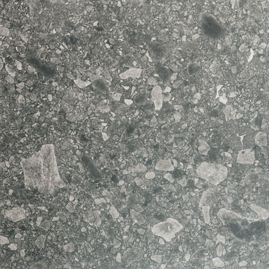 Cerpa Cerámica Rodas 'Antracita', vloertegel terrazzo antraciet mat gerectificeerd 75x75cm