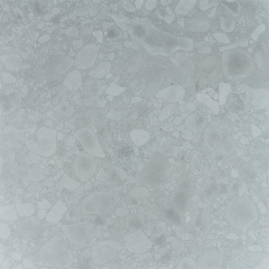 Cerpa Cerámica Rodas 'Perla', vloertegel terrazzo lichtgrijs mat gerectificeerd 75x75cm