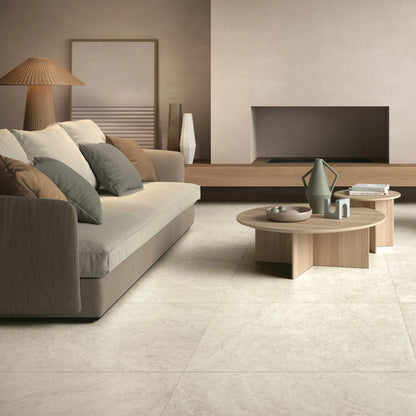 Castelvetro Roma 'Bianco', vloer- en wandtegel crème mat 100x100cm