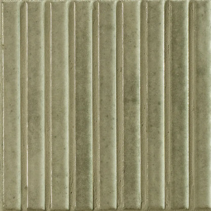 Estudio Cerámico Shallow 'Musk', wandtegel bruin en groen glans 14,7x14,7cm