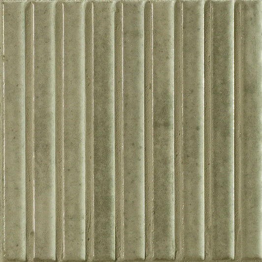 Estudio Cerámico Shallow 'Musk', wandtegel bruin en groen glans 14,7x14,7cm