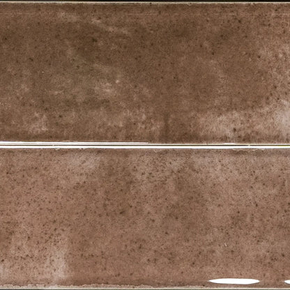 Estudio Cerámico Shallow 'Terra', wandtegel bruin en rood glans 6,4x22,3cm