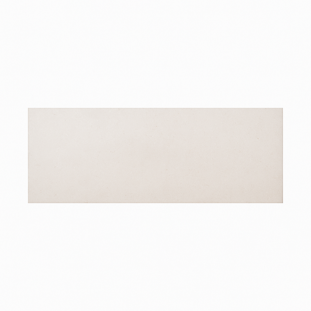 Cerpa Cerámica Space 'Perla', losse gladde beige-grijze wandtegel met subtiele kleurschakering op een witte achtergrond