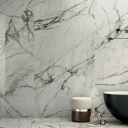 Lea Ceramiche Synestesia 'Calacatta Emerald', vloer- en wandtegel groen gepolijst 60x120cm