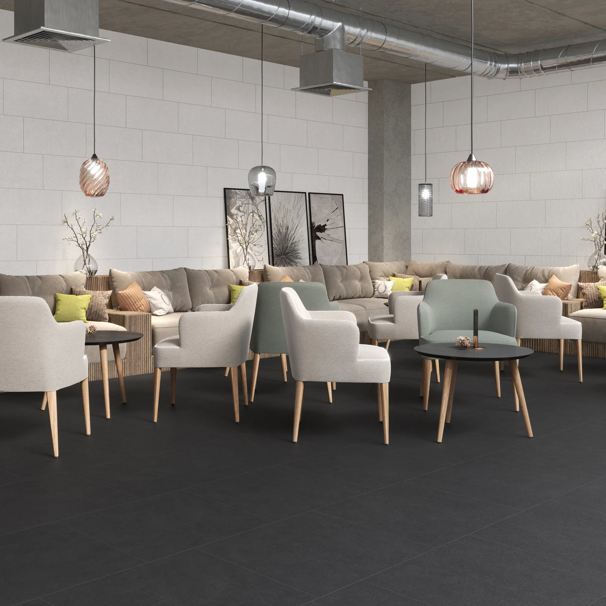 Argenta Cerámica Tanum 'Black', vloer- en wandtegel zwart mat 30x60cm