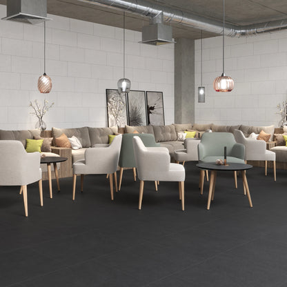 Argenta Cerámica Tanum 'Black', vloer- en wandtegel zwart mat 30x60cm