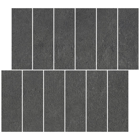 Castelvetro Terrae 'Muretto Graphite', mozaïek antraciet mat 30x30cm