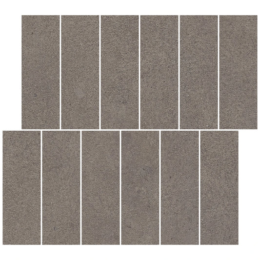 Castelvetro Terrae 'Muretto Mud', mozaïek bruin en grijs mat 30x30cm