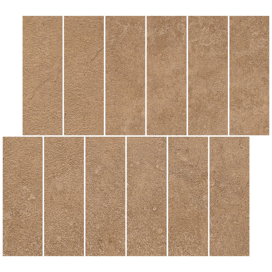 Castelvetro Terrae 'Muretto Cotto', mozaïek bruin en oranje mat 30x30cm