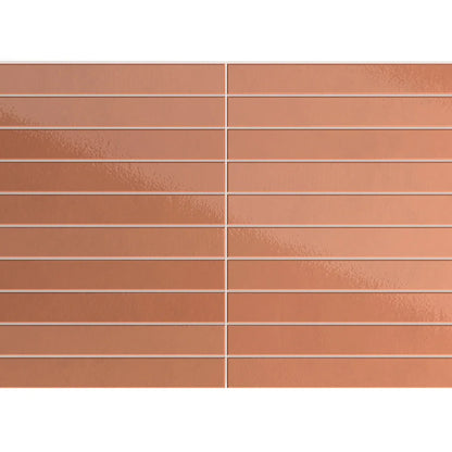 Keradom Twiggy 'Mattone', vloer- en wandtegel bruin en oranje glans 3,8x38cm