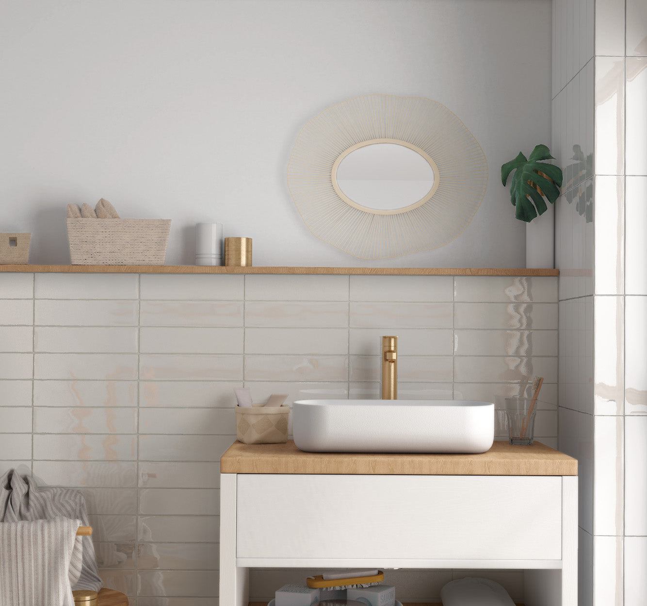 Wandtegel Vintage Masia crème glans – MisterTile
