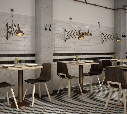 Wandtegel Vintage Masia lichtgrijs glans – MisterTile