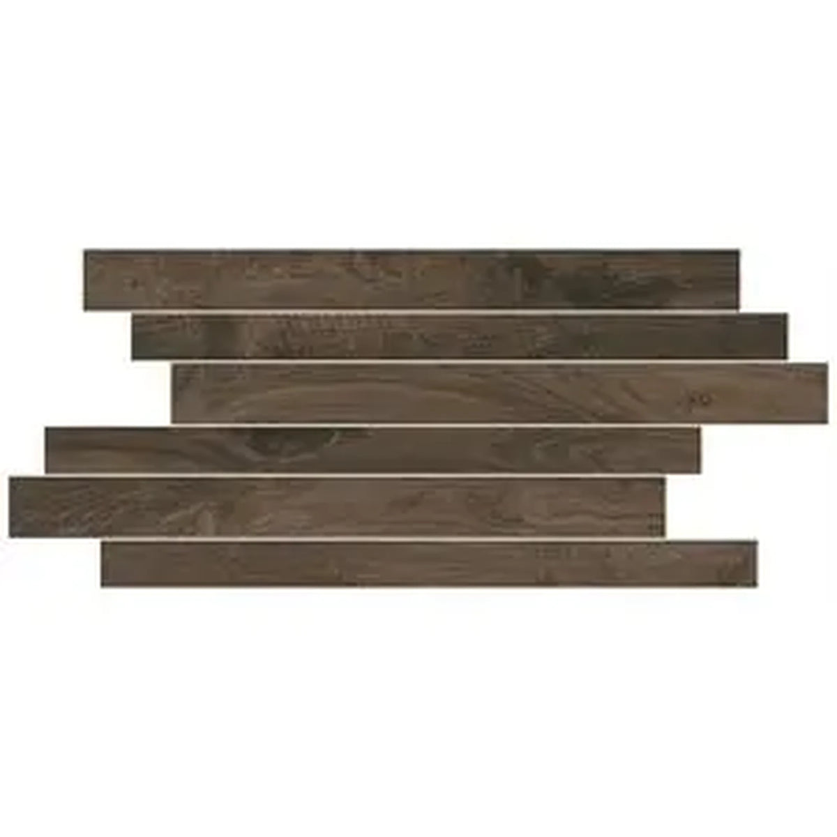 Castelvetro Woodland 'Walnuts Stick', mozaïek bruin en zwart mat 20x40cm
