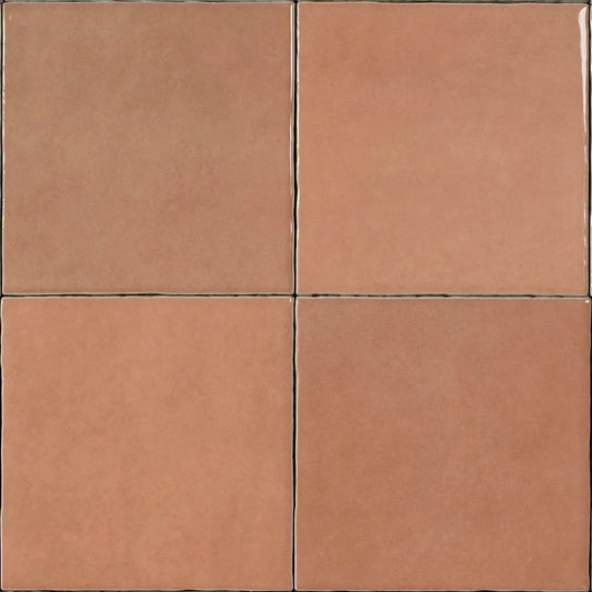 Wandtegel Zellij 'Apricot' oranje roze glans 12,5x12,5cm