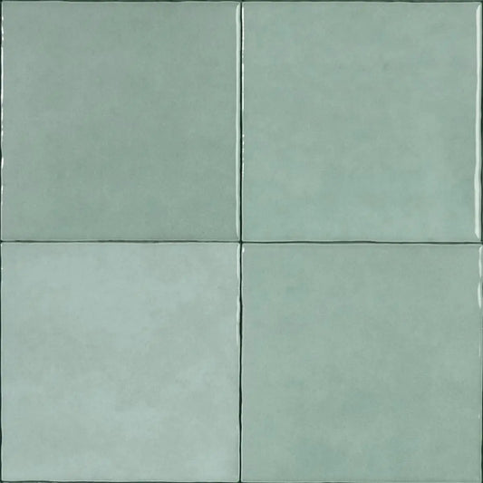 Wandtegel Zellij 'Azurean' licht groen glans 12,5x12,5cm