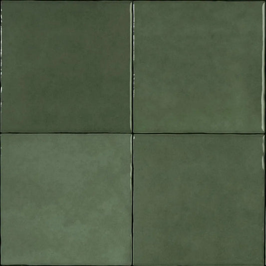 Wandtegel Zellij 'Kale' groen glans 12,5x12,5cm
