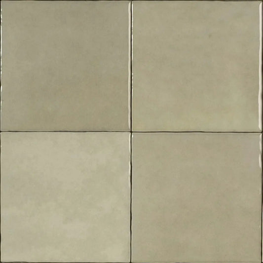 Wandtegel Zellij 'Khaki' grijs groen glans 12,5x12,5cm