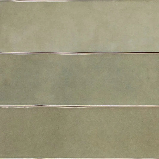 Wandtegel Zellij 'Khaki' grijs groen glans 6,2x25cm