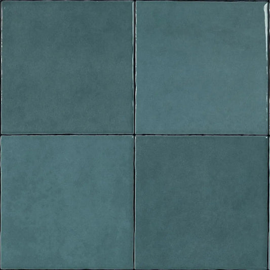 Wandtegel Zellij 'Ocean' blauw glans 12,5x12,5cm