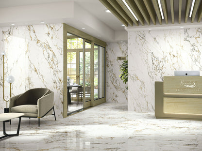 Wandtegel Bellagio beige-grijs glans 60x120cm gerectificeerd